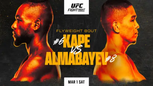 Watch UFC Fight Night: Kape vs Almabayev 3/1/25 – 1 March 2025